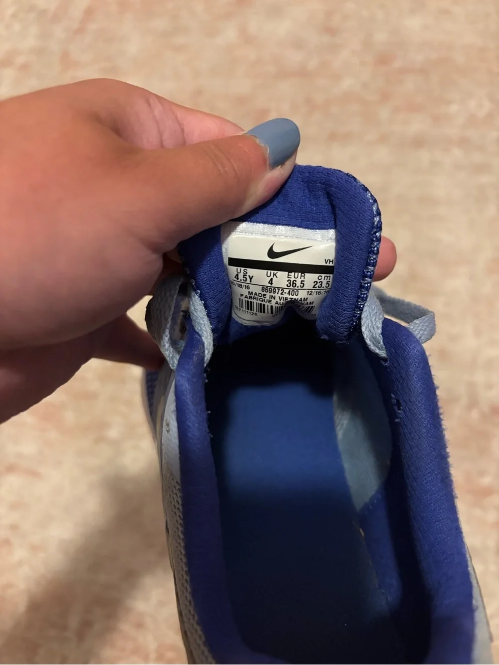 Kids Nike Shoes Blue Athletic Sneakers - Size 4.5
